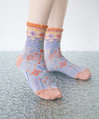 COQ USAGI FARM ラメショートソックス モーブ