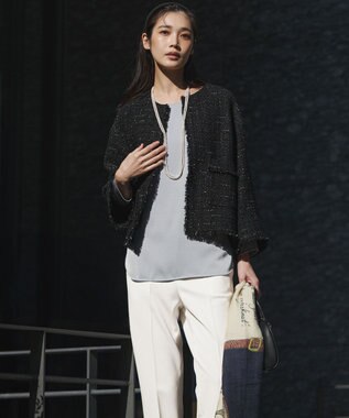 23区 プチパール ロング ネックレス アイボリー系