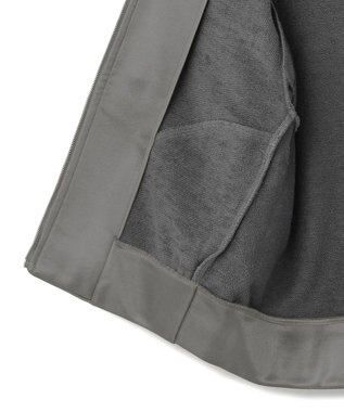 ICB 【洗える】サテンボンディング ジップアップパーカー チャコール系