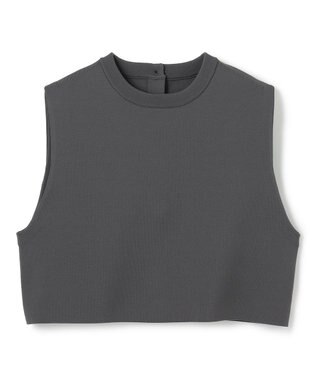 UNFILO フォルムニット クロップドベスト チャコール