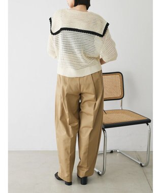 Green Parks クロシェ風セーラーカラーニット Off White