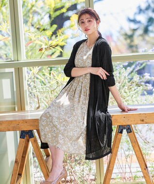 Tiaclasse 【吸水速乾・UVケア・洗える】ランダムリブカットソーカーディガン ブラック