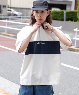 WEGO ワンポイントカラーブロックプルオーバー オフホワイト