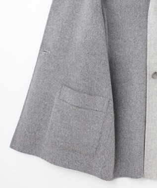 J.PRESS LADIES 【リバーシブル】ウールナイロン リバー フーデッドコート ライトグレー系