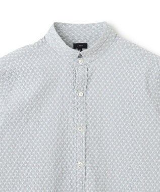 JOSEPH HOMME トライジャガードストレッチ   ウイングカラー半袖シャツ ピーコックグリーン系