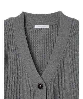 Green Parks 洗える　Ｖネックニットカーディガン Gray Mixture