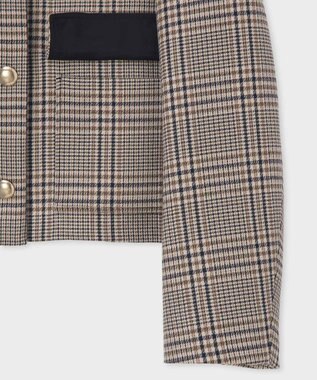 Paul Smith クラシックチェック ノーカラー ジャケット サンドブラウン