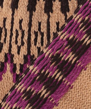 UNFILO MENS ライトモール ノルディックニット キャメル×ブラウン