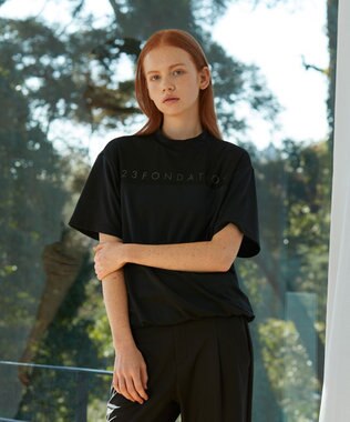 23区GOLF 【23Fondation/WOMEN】フロントロゴ モックネックプルオーバー ブラック系
