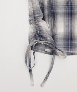 WEGO フードチェックコンパクトシャツ ブルーチェック1