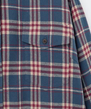 J.PRESS YORK STREET 【WOMEN】フランネル チェックシャツワンピース ブルー系3