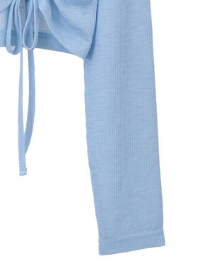 Green Parks チャーミーキティ／フロントギャザーシアーカーディガン Light Blue