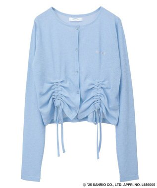 Green Parks チャーミーキティ／フロントギャザーシアーカーディガン Light Blue