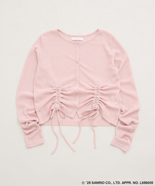 Green Parks チャーミーキティ／フロントギャザーシアーカーディガン Pink