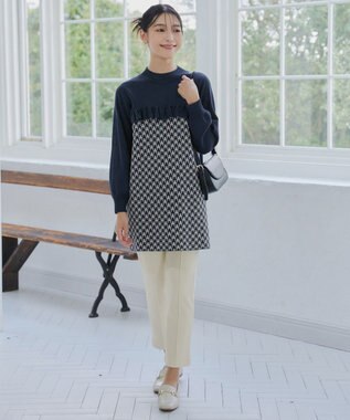 Tiaclasse 【洗える】裏ベロアジョーゼットジョグパンツ オフホワイト