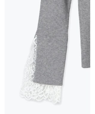 Te chichi レースカフスレイヤードニット グレー