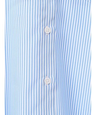 earth music&ecology フーディーシャツ Stripe Blue