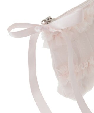 Maison de FLEUR チュールフリルポーチ Pink