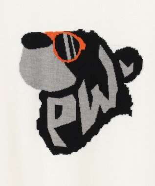 PW CIRCULUS 【MEN】【洗える】ベアフェイスモチーフ クルーネック ニット ホワイト系