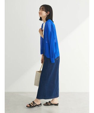 Green Parks 接触冷感　推しニット　ゆったりカーディガン Blue