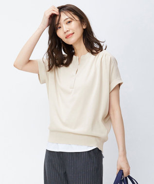 洗える】コットンアセテート バンドカラー ニット / J.PRESS LADIES L | ファッション通販 【公式通販】オンワード・クローゼット