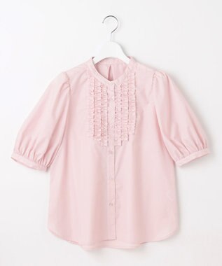 Feroux フリルディテール パフスリーブ ブラウス ピンク系