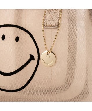 UNBILLION cachecache スマイルモチーフメッシュバッグインバッグ ベージュ