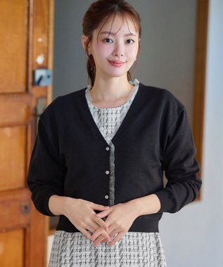 Tiaclasse 【洗える】オーガンジーラインカーディガン