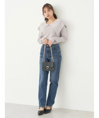 earth music&ecology ＢＩＧカラーニットプルオーバー Light Gray