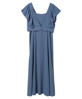 earth music&ecology ＳＥＴ２点　フリルショルダーツーピースワンピース Blue