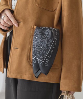 AMERICAN HOLIC シルキーバンダナ柄スカーフ Black