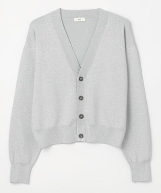 NAVE 【Nave・洗える】ラメニット カーディガン シルバー系