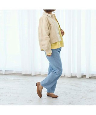 ing <ing>【WEB限定】スクエアトゥVカットフラットシューズ キャメル