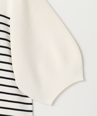 ANY パフスリーブニットプルオーバー オフ×ネイビー