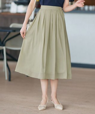 Tiaclasse L 【セットアップ対応・洗える】シアーチェックフレアスカート