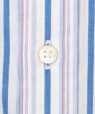 J.PRESS MEN オーガニックコットンダブルチューブマルチストライプシャツ ブルー系1