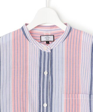 J.PRESS YORK STREET 【WOMEN】マルチストライプ シャツワンピース レッド系1