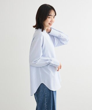 Green Parks バンドカラーインナーシャツ Stripe