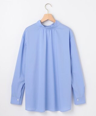 組曲 S 【加藤ローサさん着用 / 前後着用可】コットンタッチシャーティング刺繍入り ブラウス ブルー系