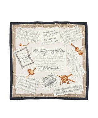 Marca 【伝統横濱スカーフ】モーツァルト  小判 シルクツイル スカーフ ネイビー