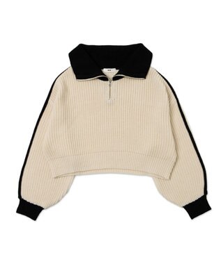 WEGO ハーフジップニットプルオーバー ホワイトその他