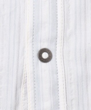 JOSEPH ABBOUD 【1枚で2通りの着こなし】オーガニックコットンリバーシブル 七分袖シャツ アイボリー系1