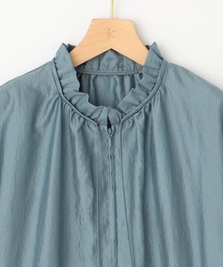 組曲 S 【洗える・シワになりにくい】シアーブルゾン ダスティブルー系