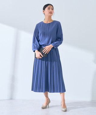 YECCA VECCA ジョーゼットプリーツワンピース