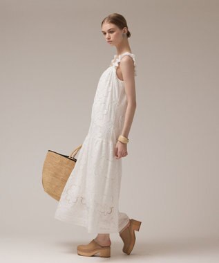 GRACE CONTINENTAL カットワーク刺繍ワンピース ホワイト