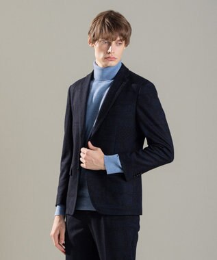 JOSEPH HOMME パッチジャガードジャージー　ジャケット ネイビー系3