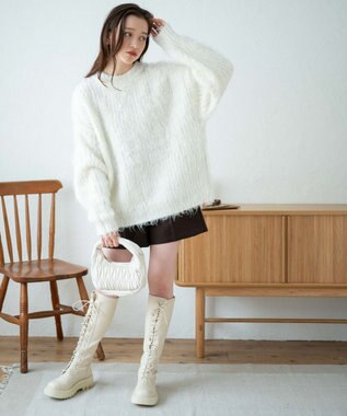 WEGO ブラッシュニットBIGプルオーバー ホワイト