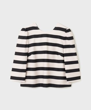 GRACE CONTINENTAL ボーダープリントトップ キナリ