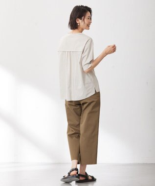 J.PRESS LADIES L プレーティングジャージー ブロッキング カットソー ライトグレー系