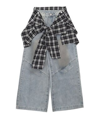 WEGO フェイクシャツスリーブデニム ブルー